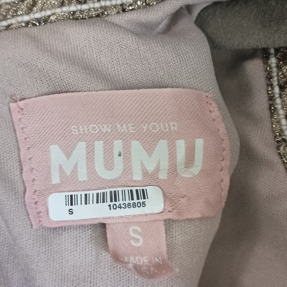 Show Me Your MuMu Russo Ruffle Metallic Python Smocked Dress - Picture 11 of 11